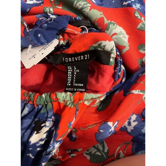 Forever 21 Red Floral Maxi Dress Women’s Size Large NWT - Picture 5 of 6